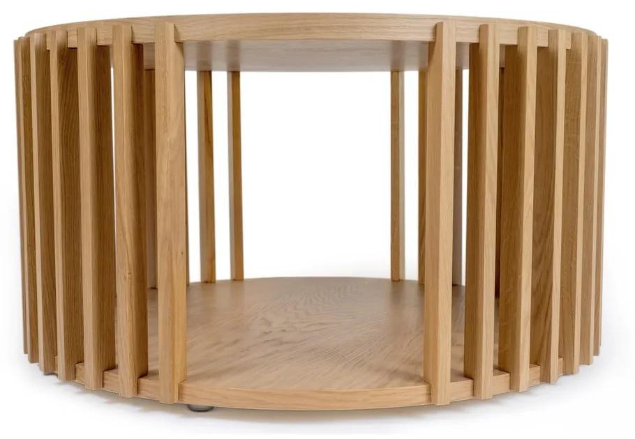 Дъбова маса за кафе , ø 83 cm Drum - Woodman