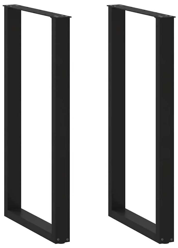 4013248 vidaXL Крака за бар маса, U-образни, 2 бр., черни, 60 x (110-111) см, стомана