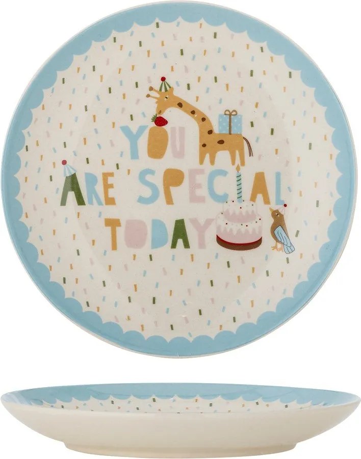Светлосиня/кремава глинена детска чиния ø 16 cm Celebrate – Bloomingville Mini