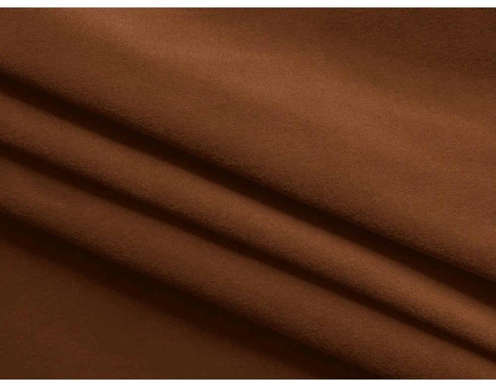 Теракотен кадифен разтегателен диван с място за съхранение 225 cm Hula – Makamii