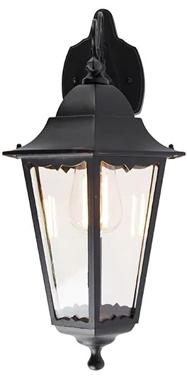 Класически външен стенен фенер черен IP44 - Havana Down