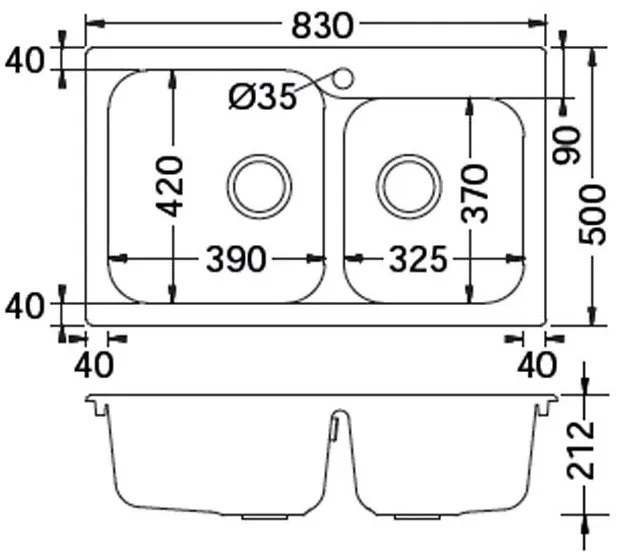 Мивка Duralit KZ200-Gkri Skouro