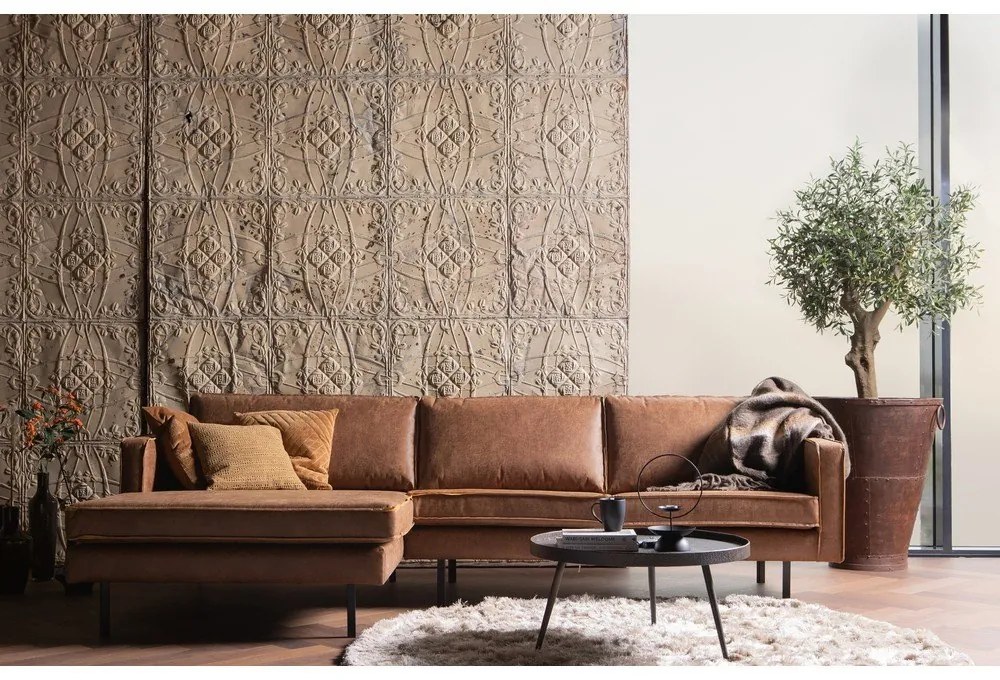 Кафяв ъглов диван от изкуствена кожа (ляв ъгъл) Rodeo – WOOOD