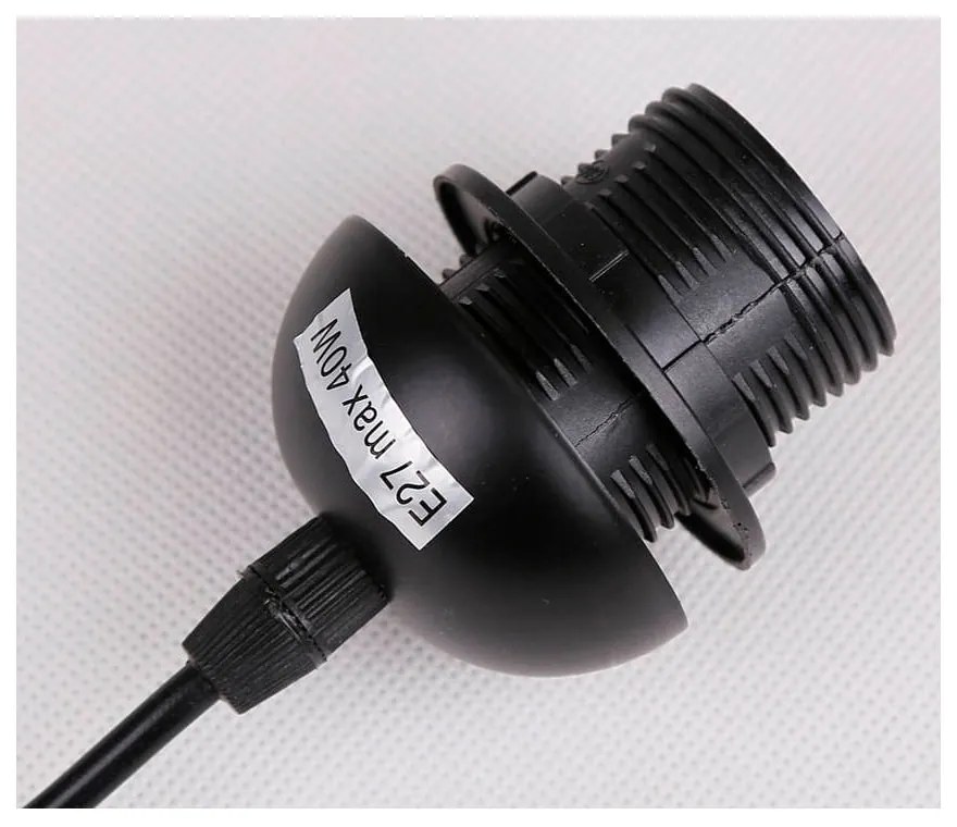 Черна висяща лампа със стъклен абажур 10x65 cm Bistro - Candellux Lighting