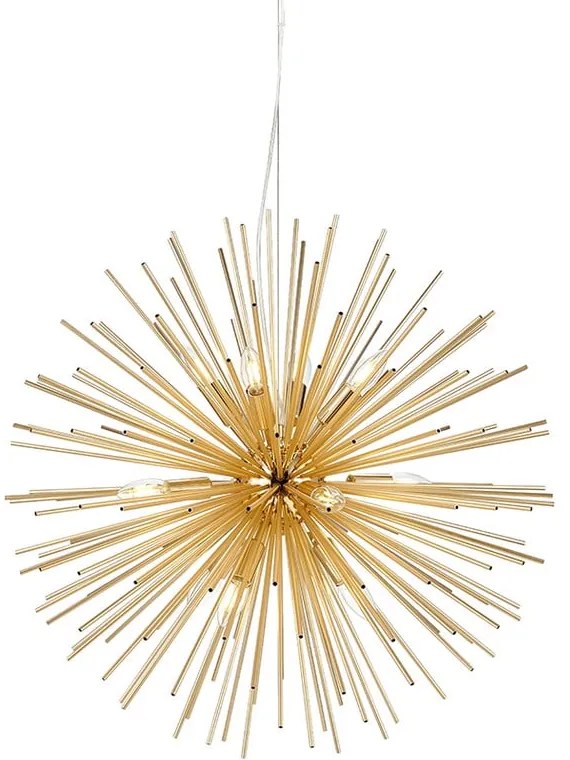 Висяща лампа в златист цвят с метален абажур 72x72 cm Soleil - Markslöjd