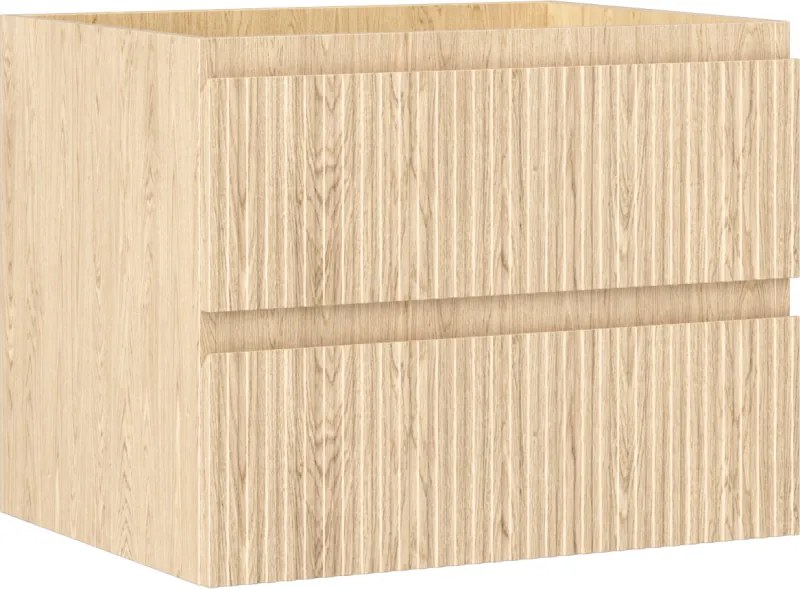 Mexen Rivel шкаф за баня под умивалник 60 см, 2 чекмеджета, рифелован, дъб - 91A20-06047-2-BFF81