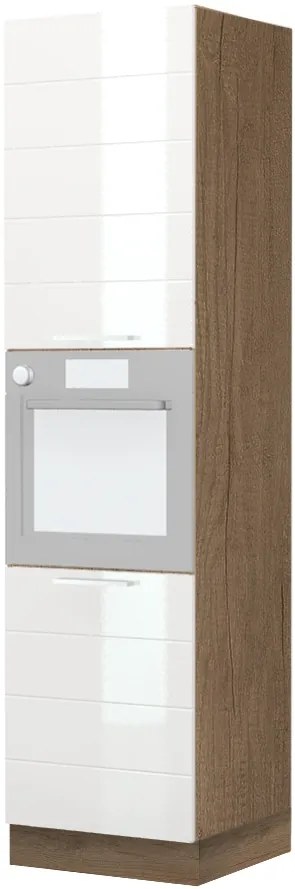 Висок подов шкаф за фурна Hudson K23-60-2KR-White glossy