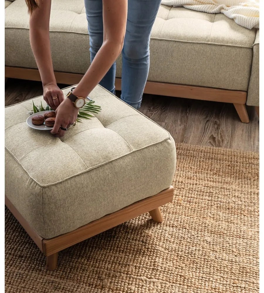 Бежова табуретка за крака Dazzling Daisy - Miuform