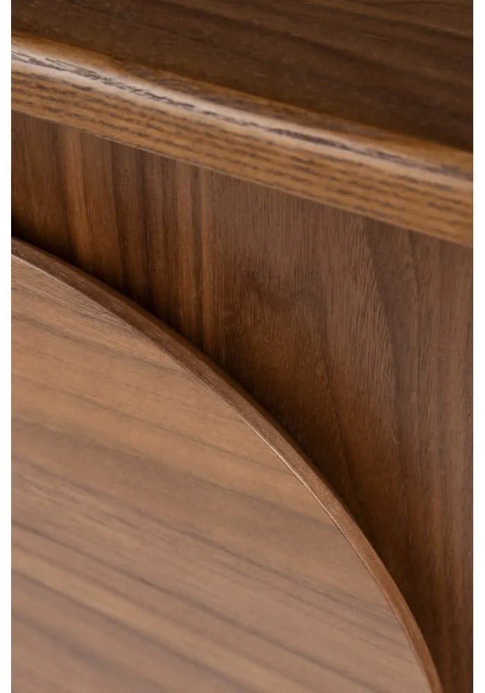 Кафяв нисък скрин от декор от орех 120x58 cm Groove – Zuiver