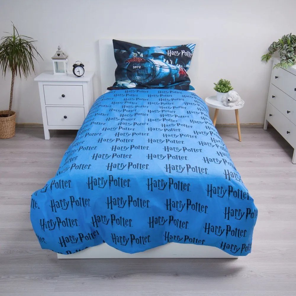 Единично памучно детско спално бельо 140x200 cm Harry Potter "Hogwarts Express" – Jerry Fabrics