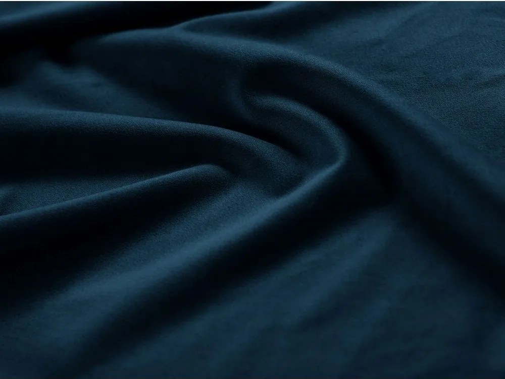 Синьо единично легло 90x200 cm тапицирано с място за съхранение с включена подматрачна рамка Phaedra – Micadoni