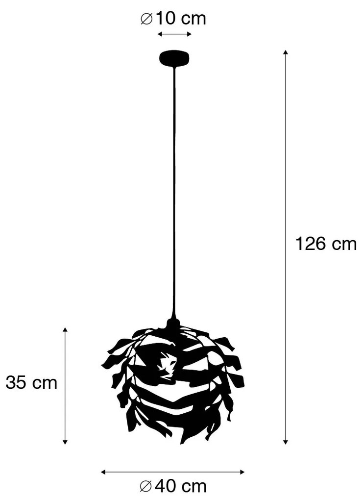 Висяща лампа в ретро стил антично злато 40 см - Linden