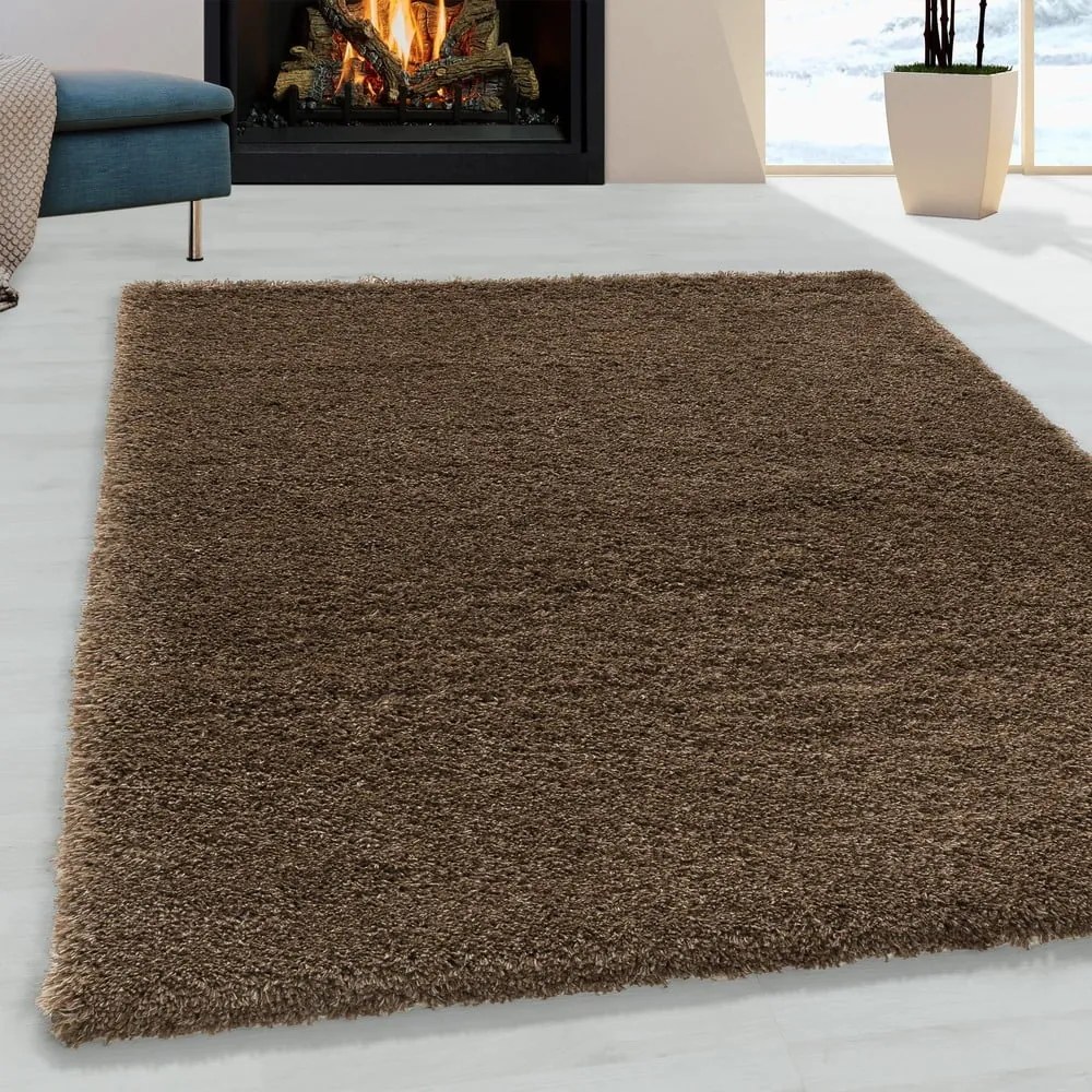Тъмнокафяв килим 80x150 cm Fluffy – Ayyildiz Carpets