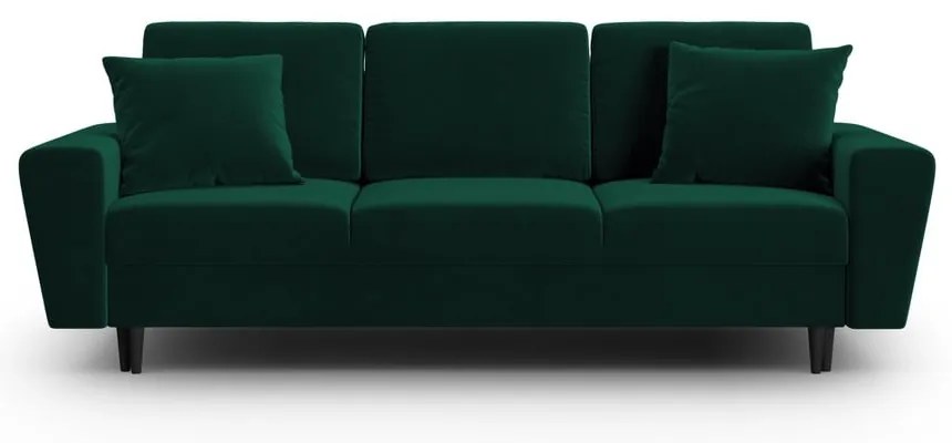 Зелен кадифен разтегателен диван с място за съхранение 235 cm Kyoto – Cosmopolitan Design