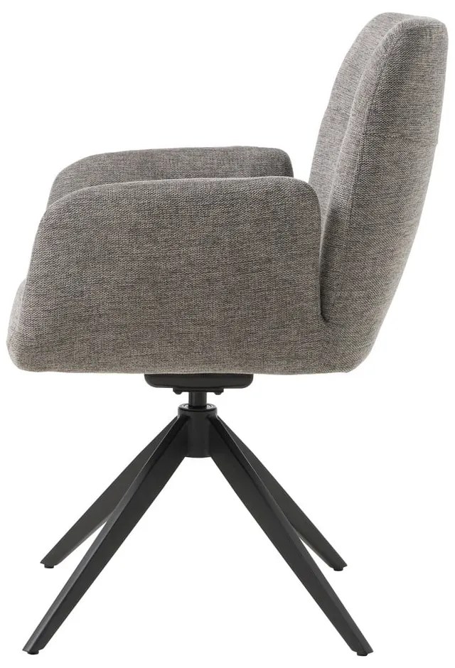 Сив тапициран трапезен стол с подлакътници Roxana – Unique Furniture