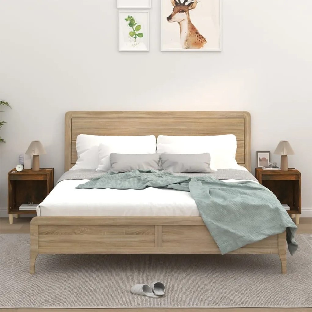 Sonata H Нощни шкафчета 2 бр опушен дъб 40x35x50 см
