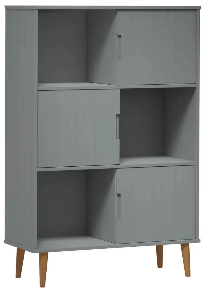 Етажерка за книги MOLDE сива 90x35x133,5 см масивно дърво бор