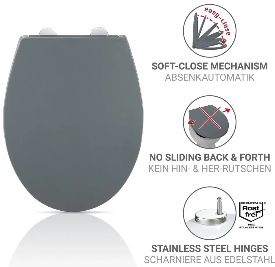 Тоалетна чиния с автоматично затваряне 37 x 44,5 см Ostuni – Wenko