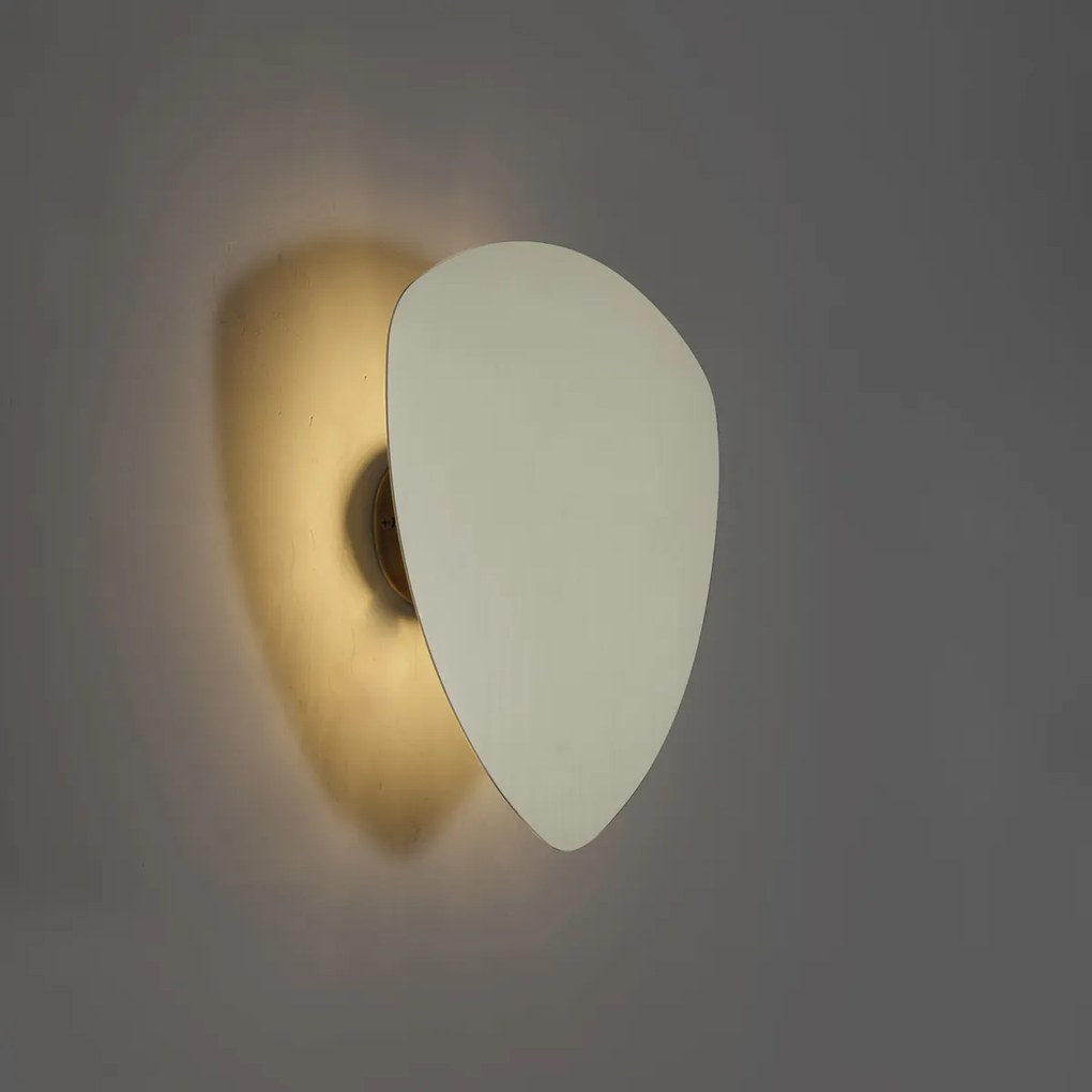 Дизайнерска стенна лампа бежова органична 32 см 2 светлини - Pulley