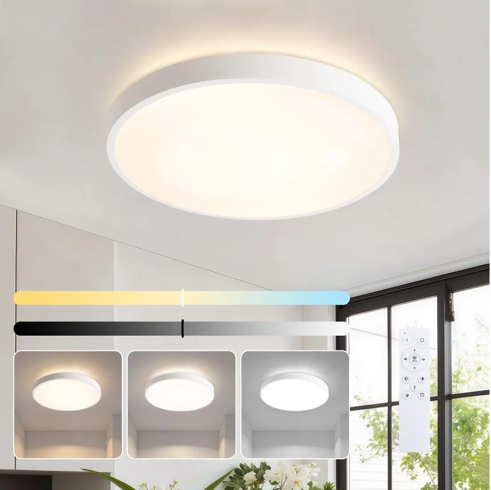 Brilagi - LED димируемо осветително тяло GLASS POOL DOUBLE LED/48W/230V 40 см бяло + дистанционно управление