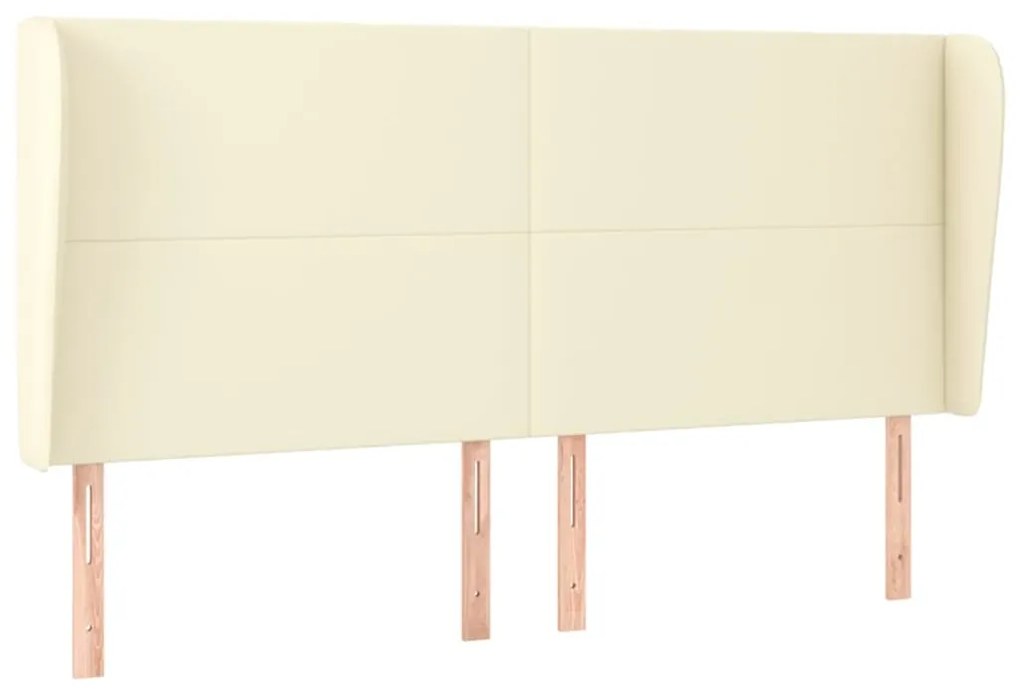 3117780 vidaXL Горна табла за легло с уши, черна, 183x23x118/128 см, еко кожа