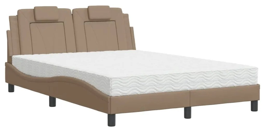 3208800 vidaXL Легло Viana без матрак, капучино, 140x200 см, изкуствена кожа