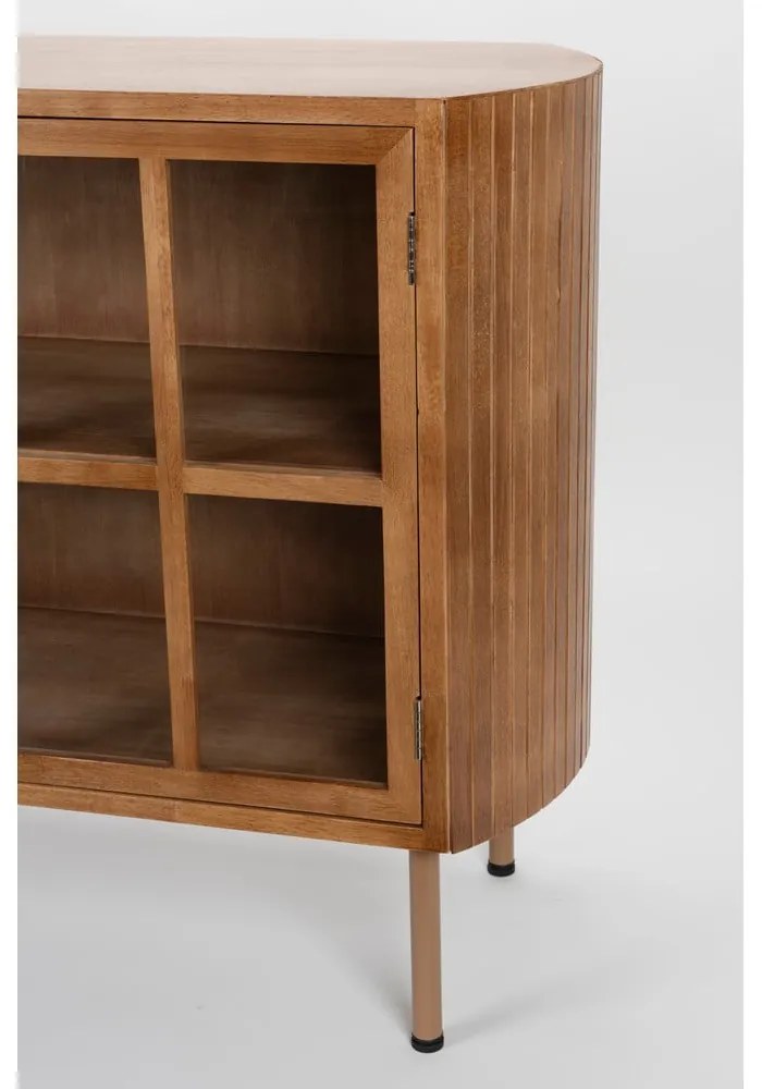 Витрина от масивно каучуково дърво в естествен цвят 100x80x38 cm Yaz – White Label