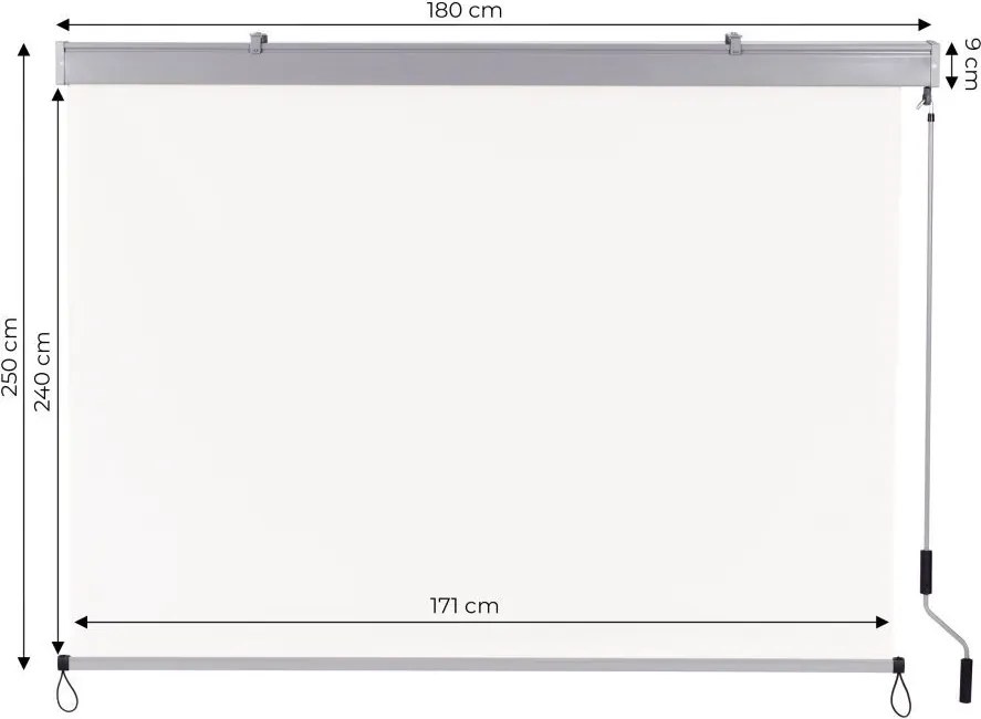 Вертикална тента за балкон 171 x 240 cm - засенчваща ролетна щора за балкон и тераса, бежова