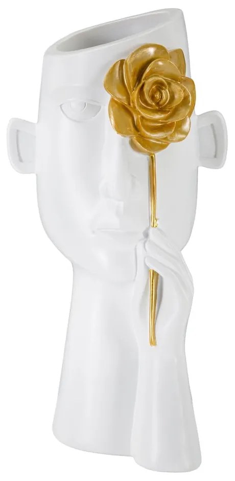 Бяла ваза от полирезин 27 cm Fiore - Mauro Ferretti