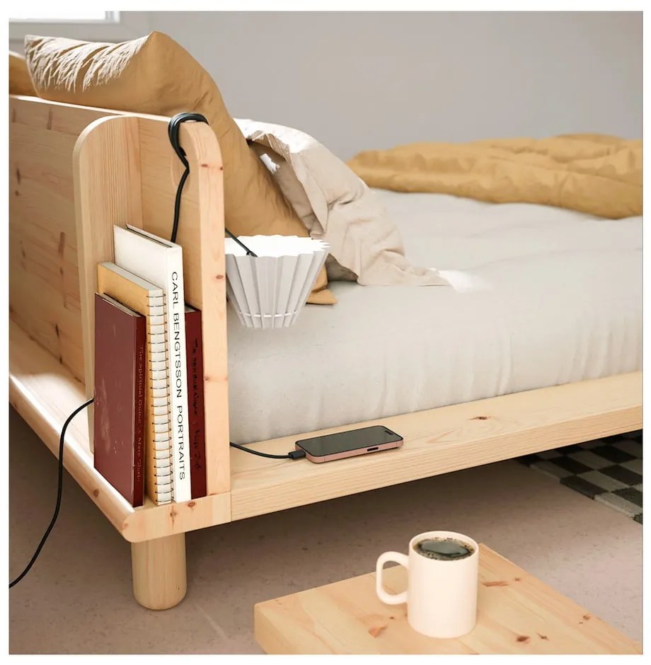 Двойно легло от борова дървесина с решетка 180x200 cm Peek - Karup Design