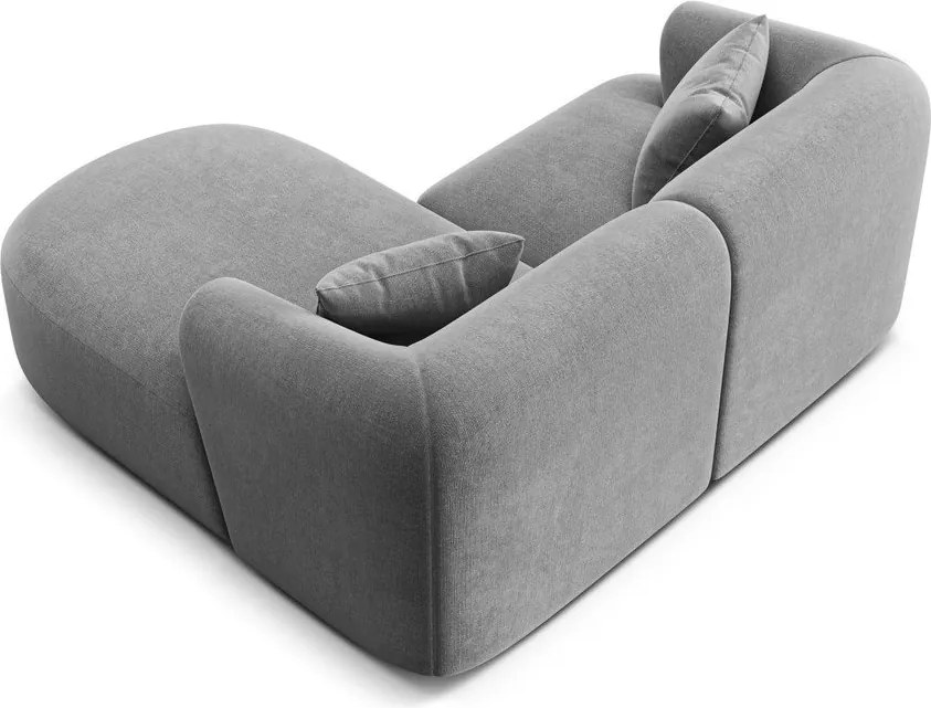 Светлосив кадифен ъглов диван (десен ъгъл) Campi – Cosmopolitan Design