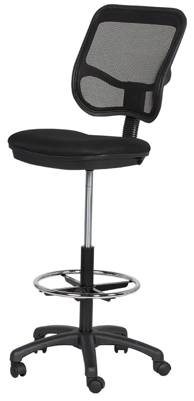 Офис стол Carmen 7552, До 90 кг, Заключване на облегалката във всяка позиция, Степенка, Черен