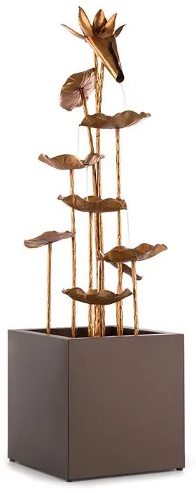 Blumfeldt Градински фонтан Golden Orchid, помпа 5W, IPX8, за вътрешна и външна употреба, месингово покритие