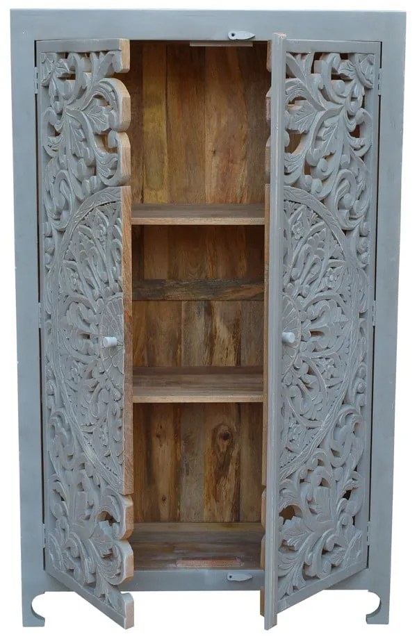 Светлосиво шкафче от масивно манго 165x40 cm Kalita – Støraa