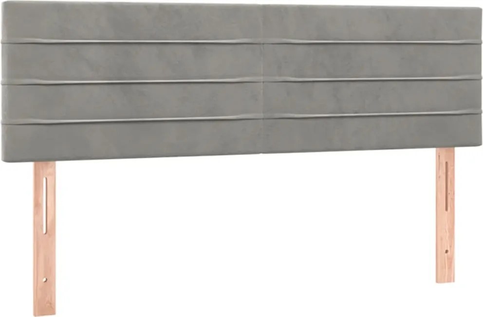 346152 vidaXL Горни табли за легло, 2 бр, светлосиви, 72x5x78/88 см, кадифе