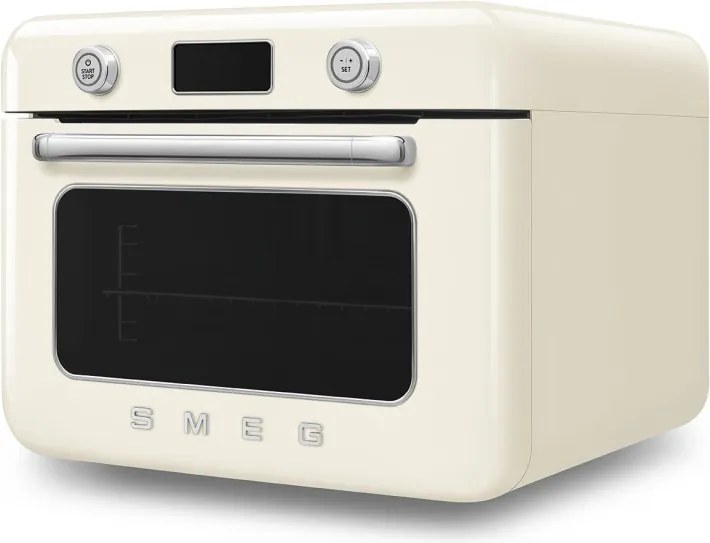 Мини фурна с комбинирана пара Smeg COF01CREU, 1800 W, 10 функции, LCD дисплей, 40-230C, Крем