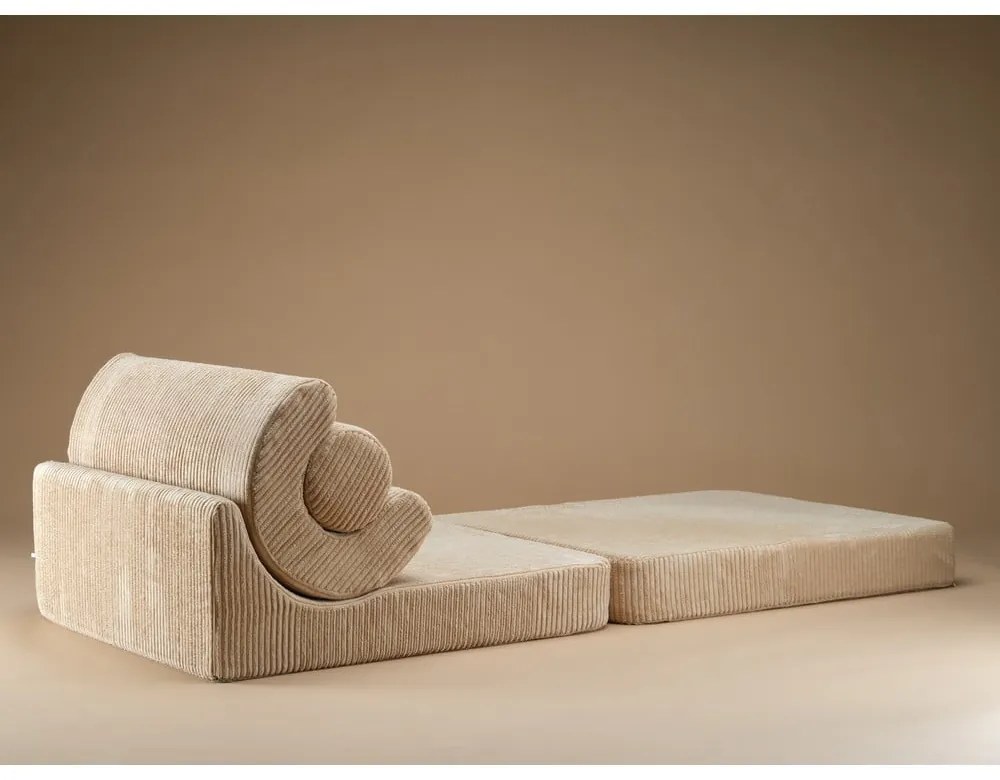 Светлокафяв детски стол от рипсено кадифе Flipster – Wigiwama