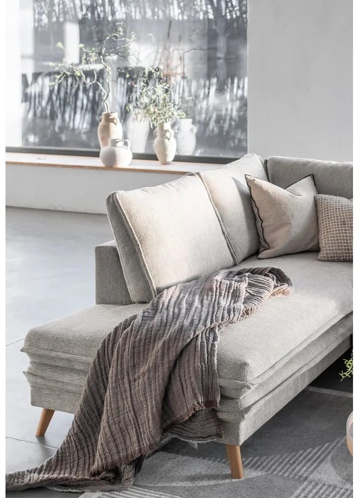 Бежов разтегателен ъглов диван (ляв ъгъл) Charming Charlie – Miuform