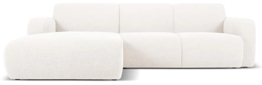 Бял ъглов диван от плат букле (ляв ъгъл) Molino - Micadoni Home