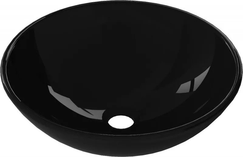 Mexen Mira стъклена умивалник за монтаж върху плот 42 x 42 см, черен - 24124270