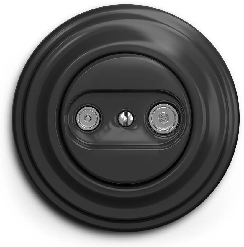 Kliklap - ретро абонатна TV+R розетка (крайна) с рамка в цвят антрацит