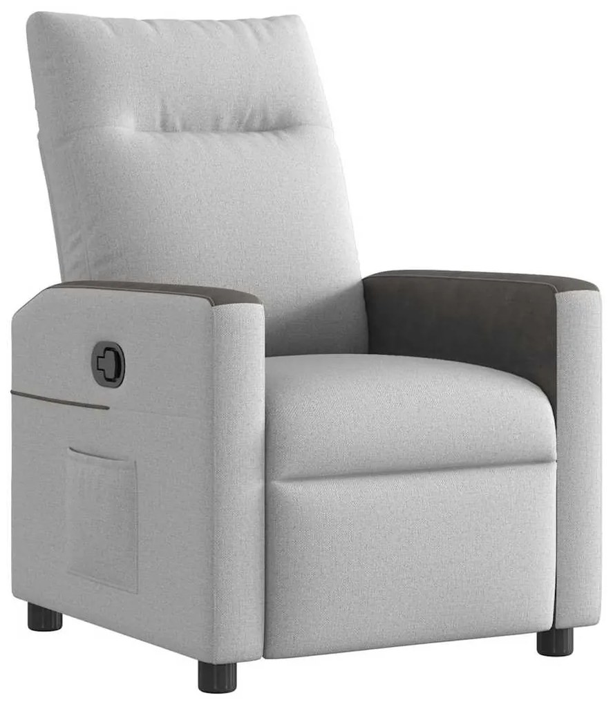 4104824 vidaXL Recliner Chair Cloud Grey Fabric
