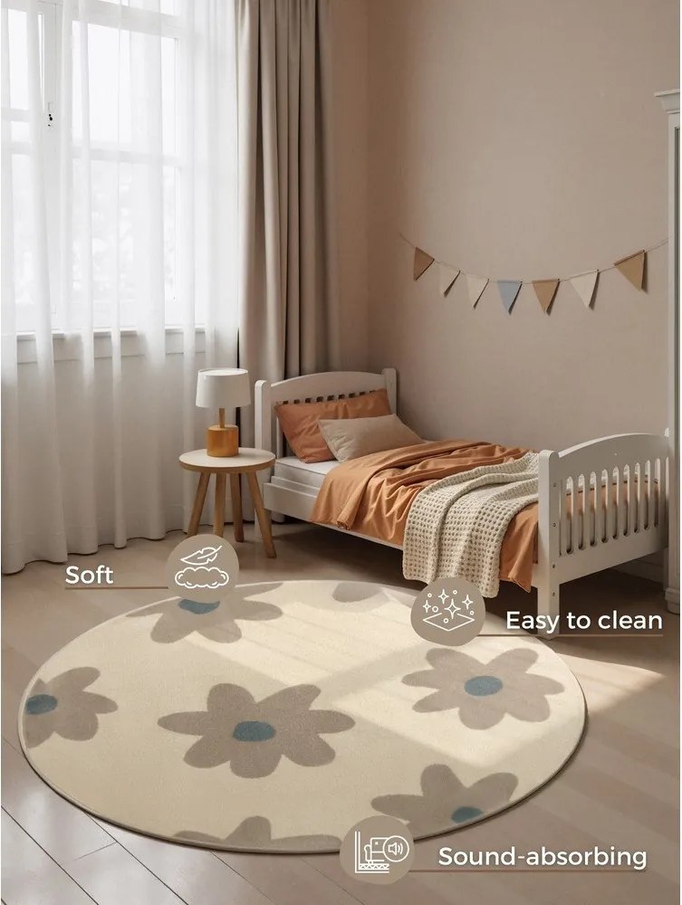 Бежов детски килим ø160 cm Bloomy – Hanse Home