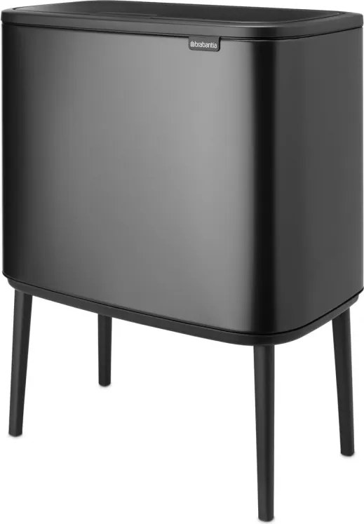Кош за боклук Brabantia Bo Touch 1008857, 3x11 л, Плавно и безшумно отваряне, Голям отвор, Тъмносив