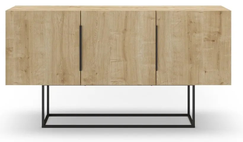 Нисък скрин от естествен дъб 150x80 cm Titan - Marckeric