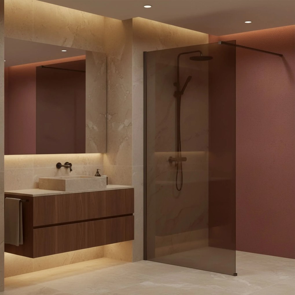 Параван за душ Rea Flexi Brown / Titan 80
