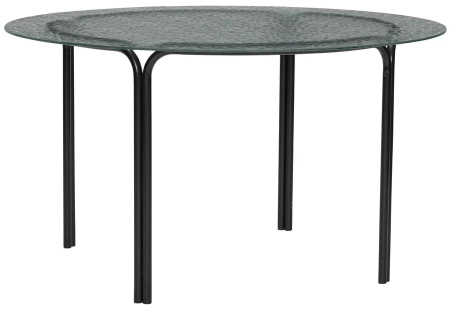 Черна кръгла масичка за кафе със стъклен плот ø 80 cm Orbit – Hübsch