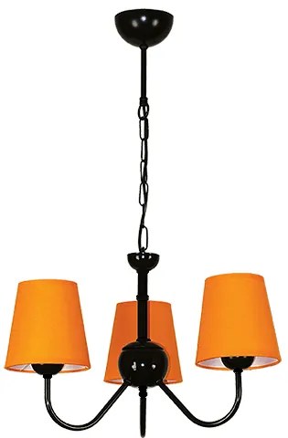 Полилей ТУИСТ, черен, абажури Шинц Оранж, 3xE27