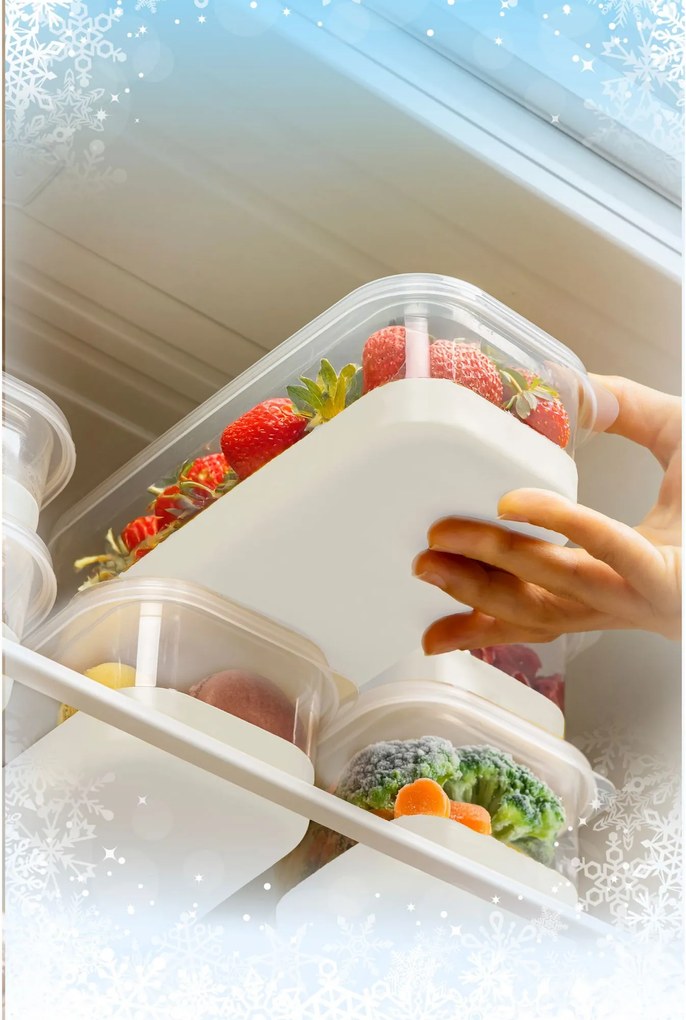 Комплект органайзери за хладилник (14 броя), цвят Сив