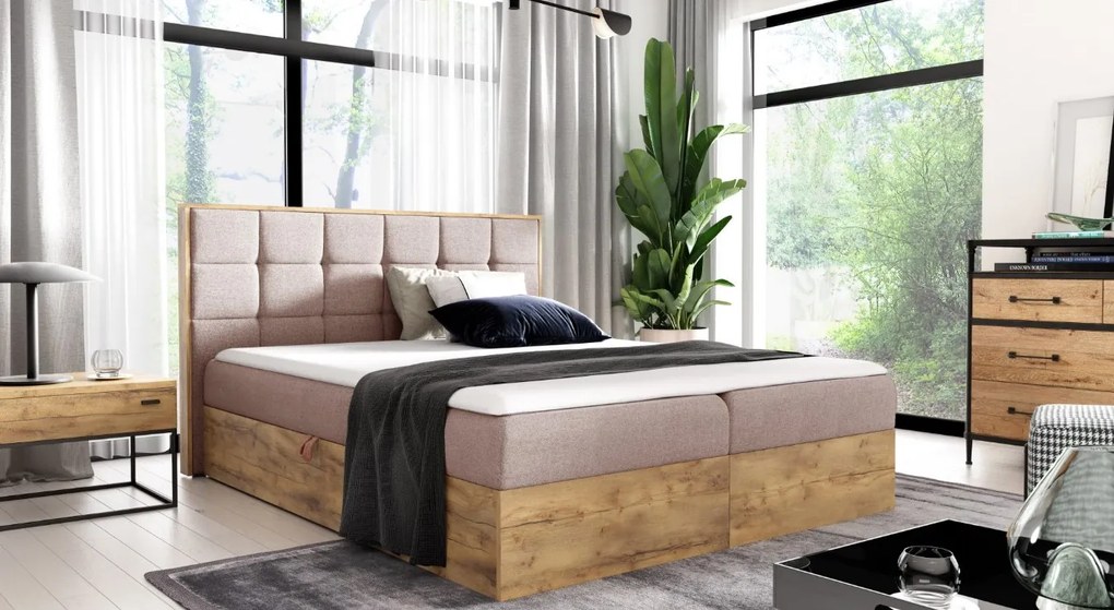 Тапицирано легло Wood 1-160 x 200-Prasino